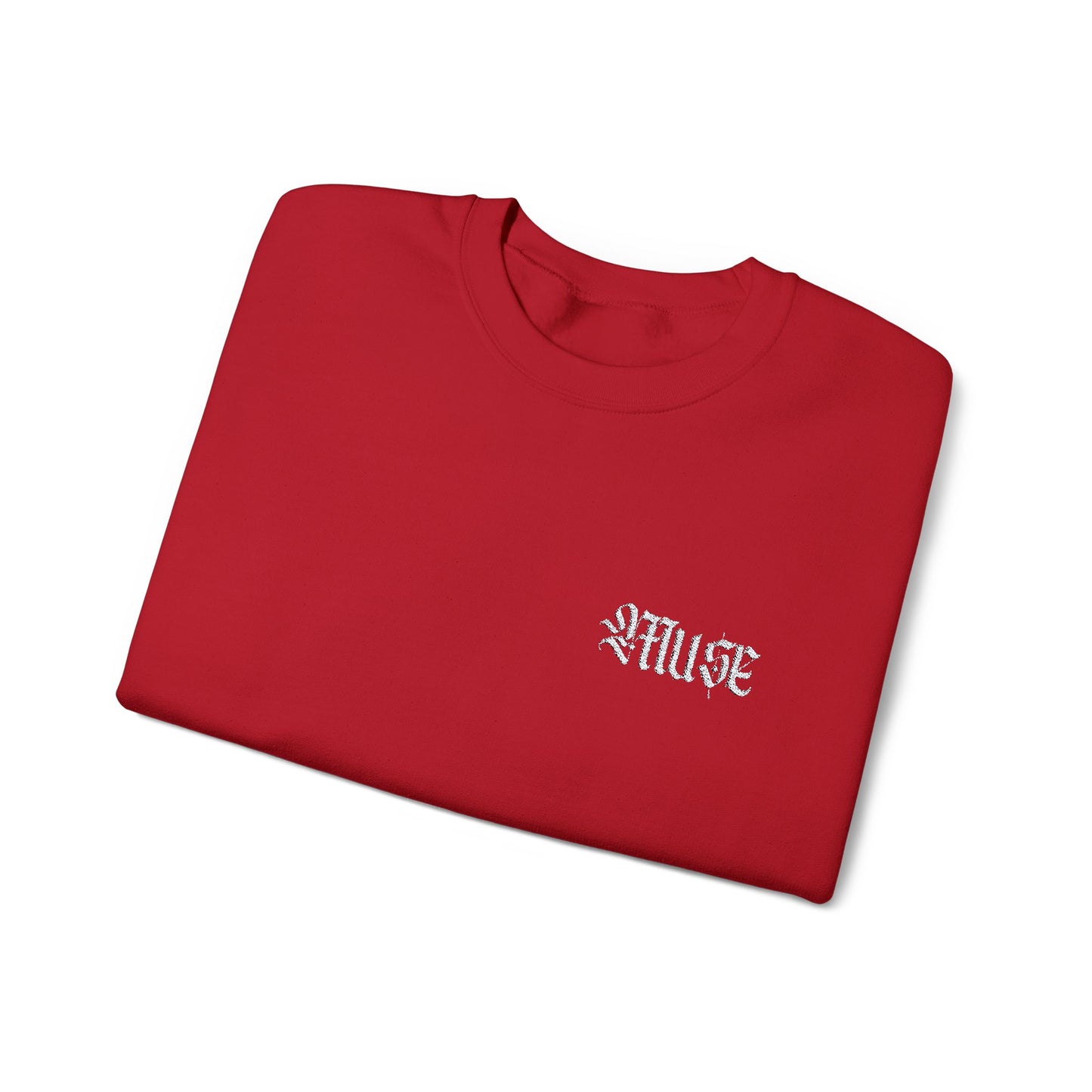 Crimson Red Embroidered Crewneck - MuseByAlliyah