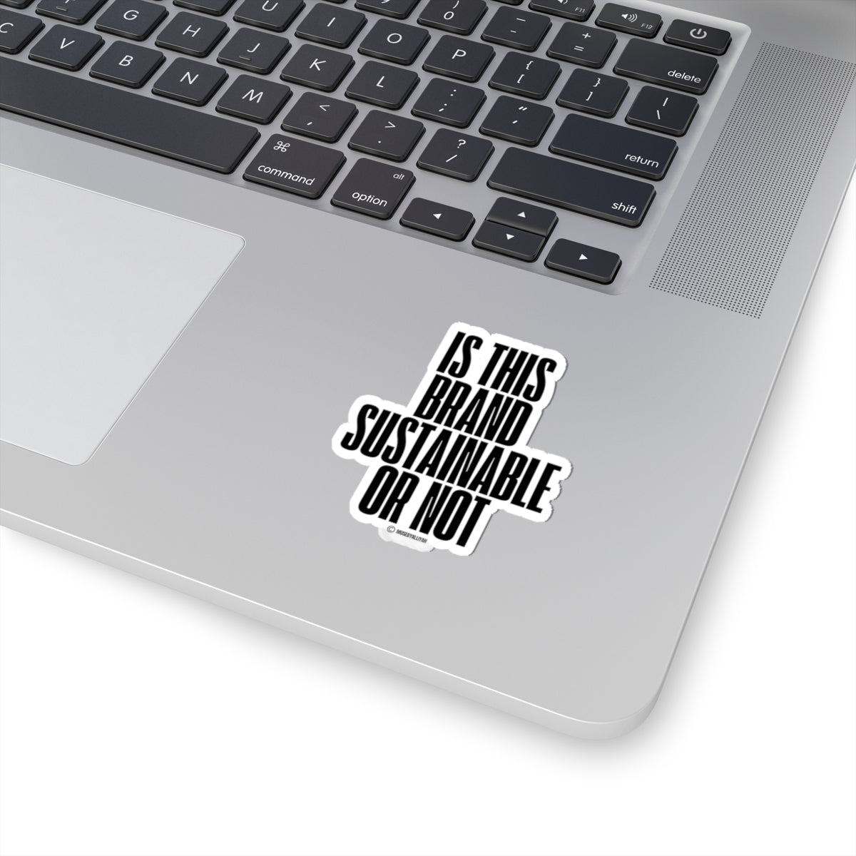 “Is this brand sustainable or not?” Kiss-Cut Stickers | "Women Owned? That's Hot" | Bold Black & White Design for Celebrating Female Entrepreneurs
