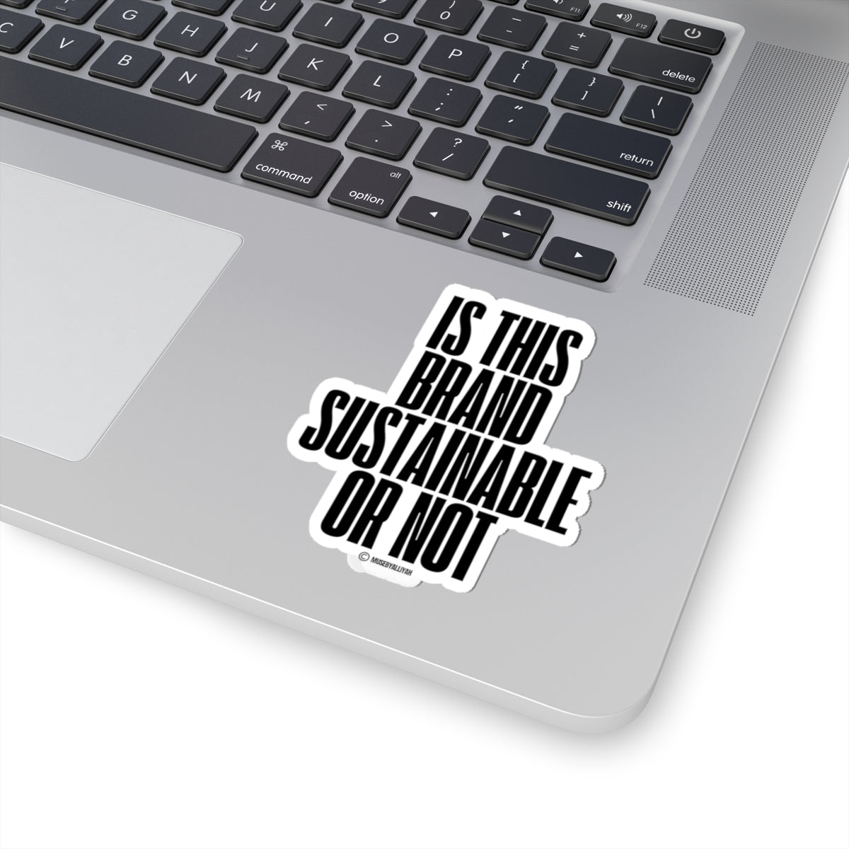 “Is this brand sustainable or not?” Kiss-Cut Stickers | "Women Owned? That's Hot" | Bold Black & White Design for Celebrating Female Entrepreneurs