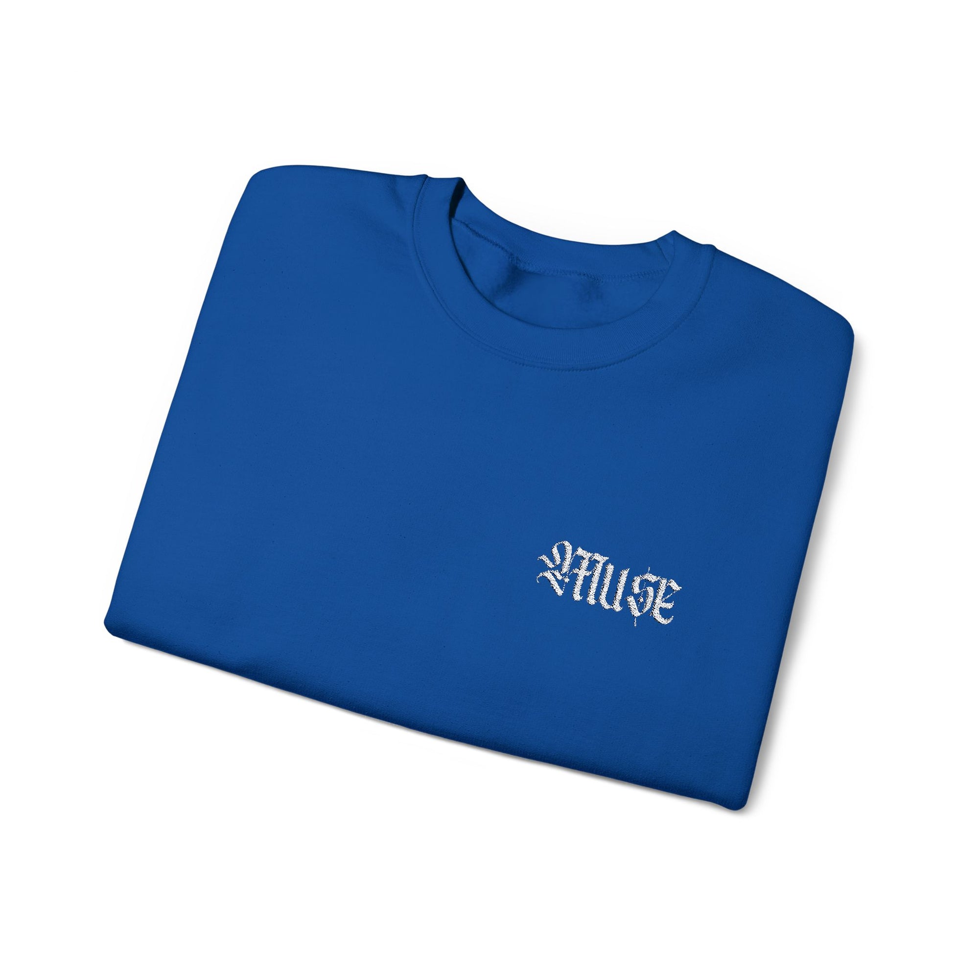 Royal Blue Embroidered Crewneck - MuseByAlliyah