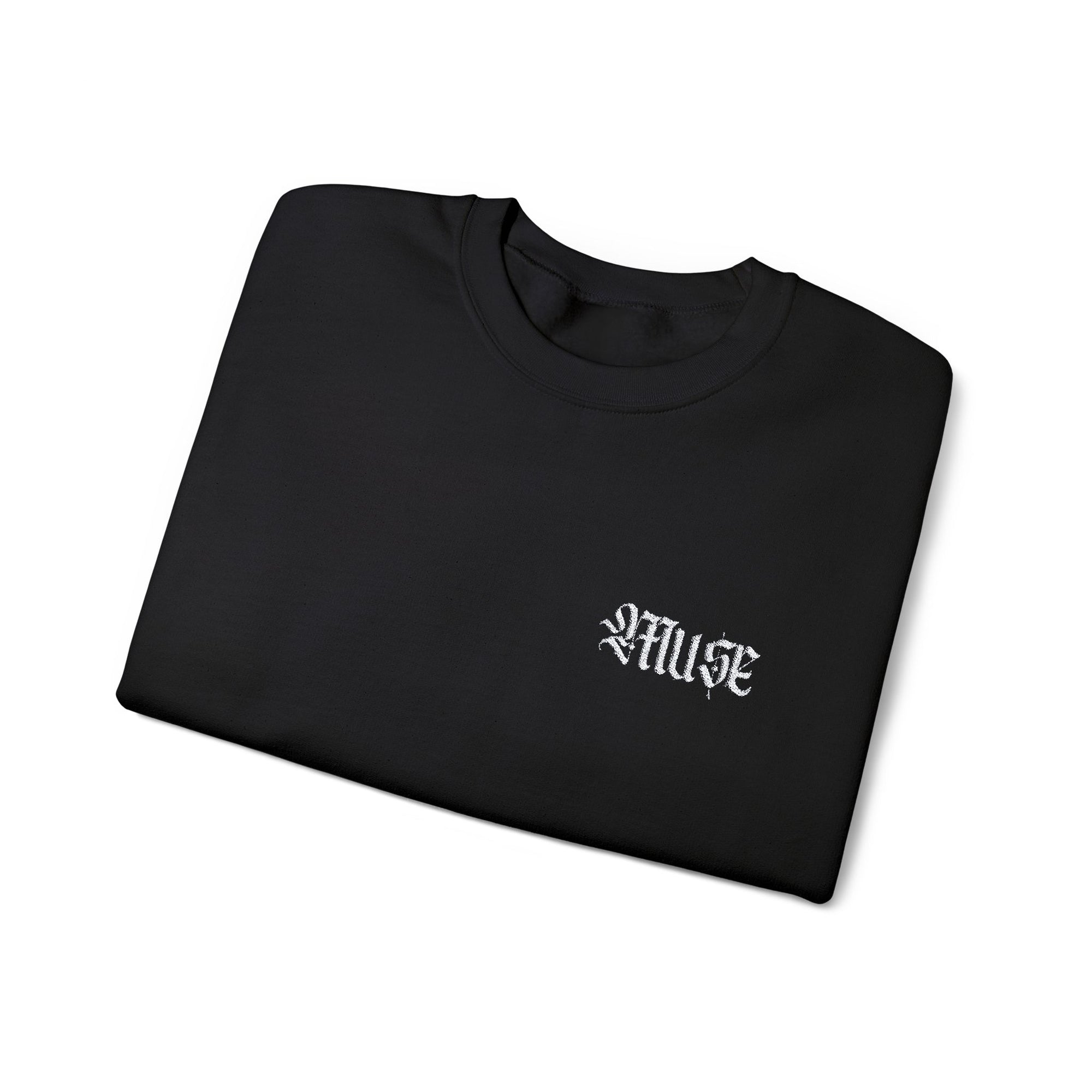 Onyx Black Embroidered Crewneck - MuseByAlliyah