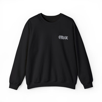 Onyx Black Embroidered Crewneck - MuseByAlliyah