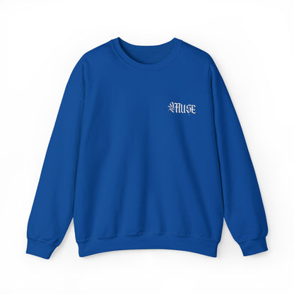 Royal Blue Embroidered Crewneck - MuseByAlliyah