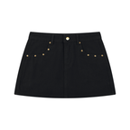 Studded Denim Mini Skirt