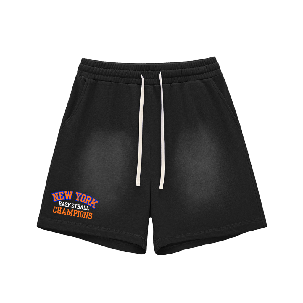 NY Basketball Champions Sun Faded Cotton Shorts