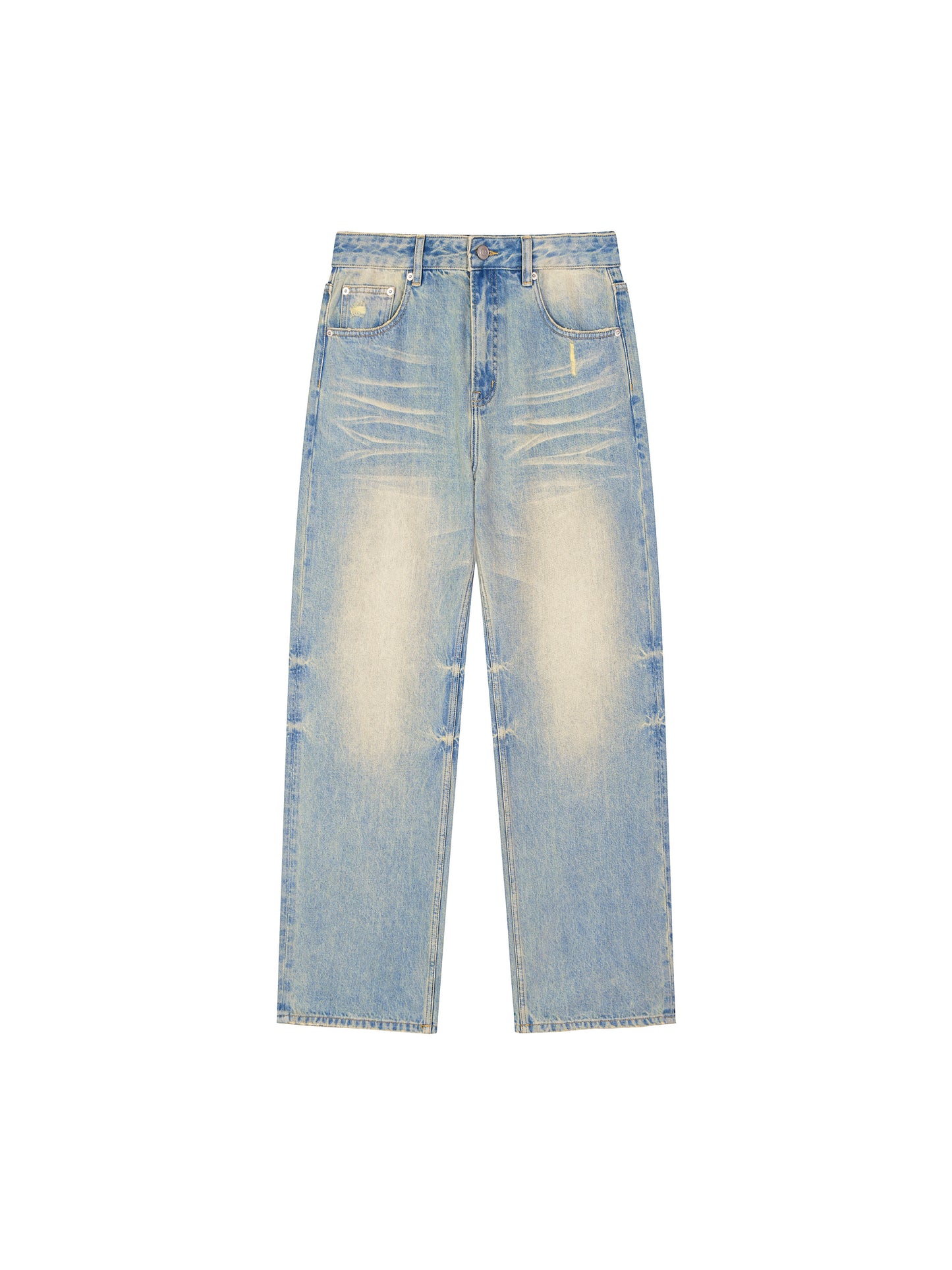 Sun Fade Raw Hem Denim Jean 002