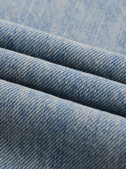 Sun Fade Raw Hem Denim Jean 002