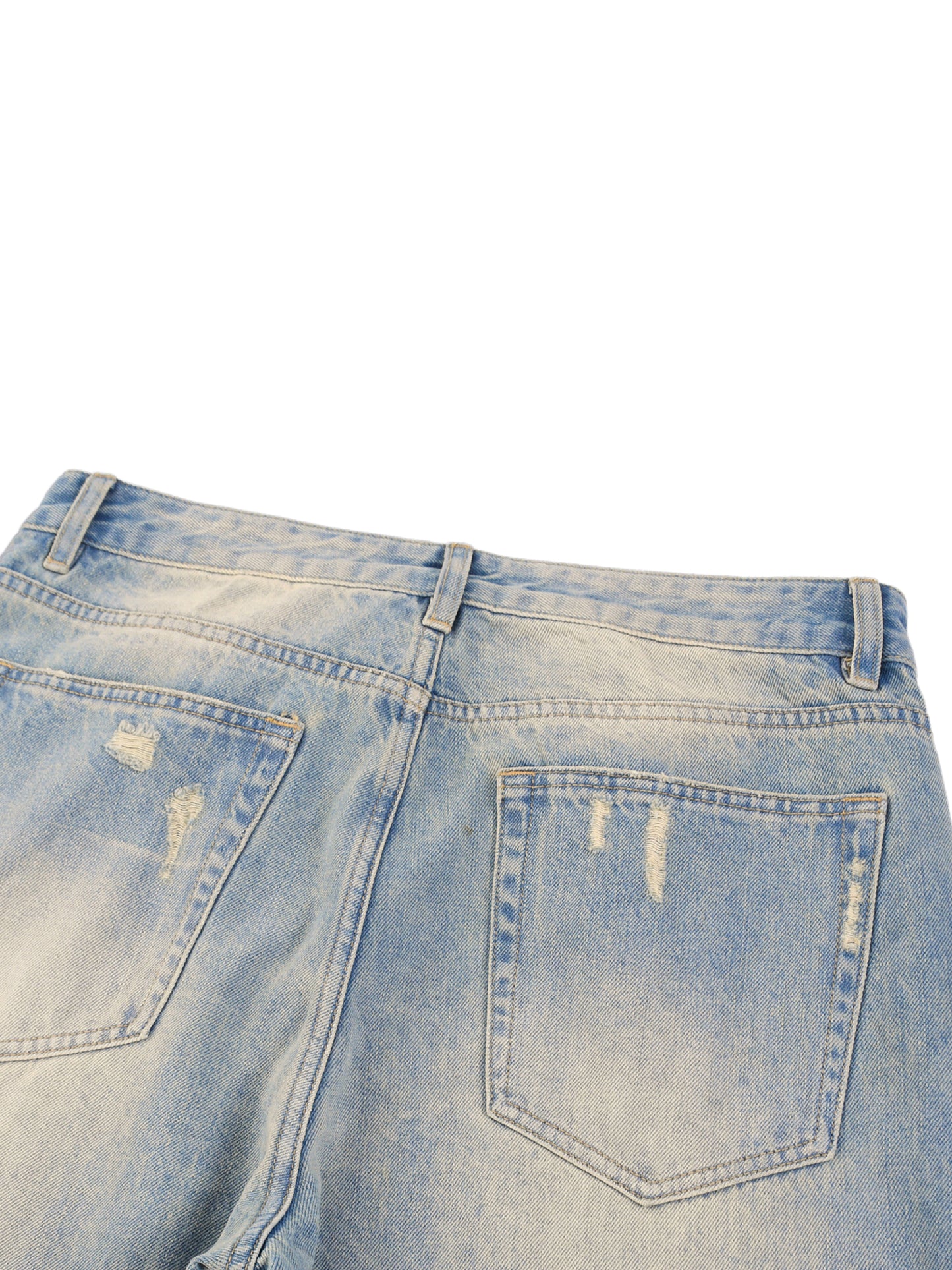 Sun Fade Raw Hem Denim Jean 002