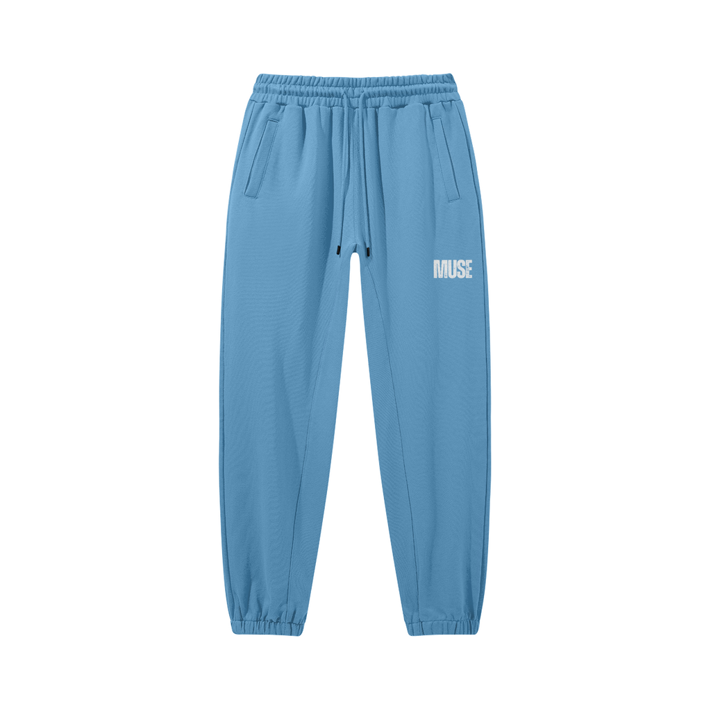 380GSM Unisex Heavyweight Baggy Sweatpants - Pastel Blue - MuseByAlliyah