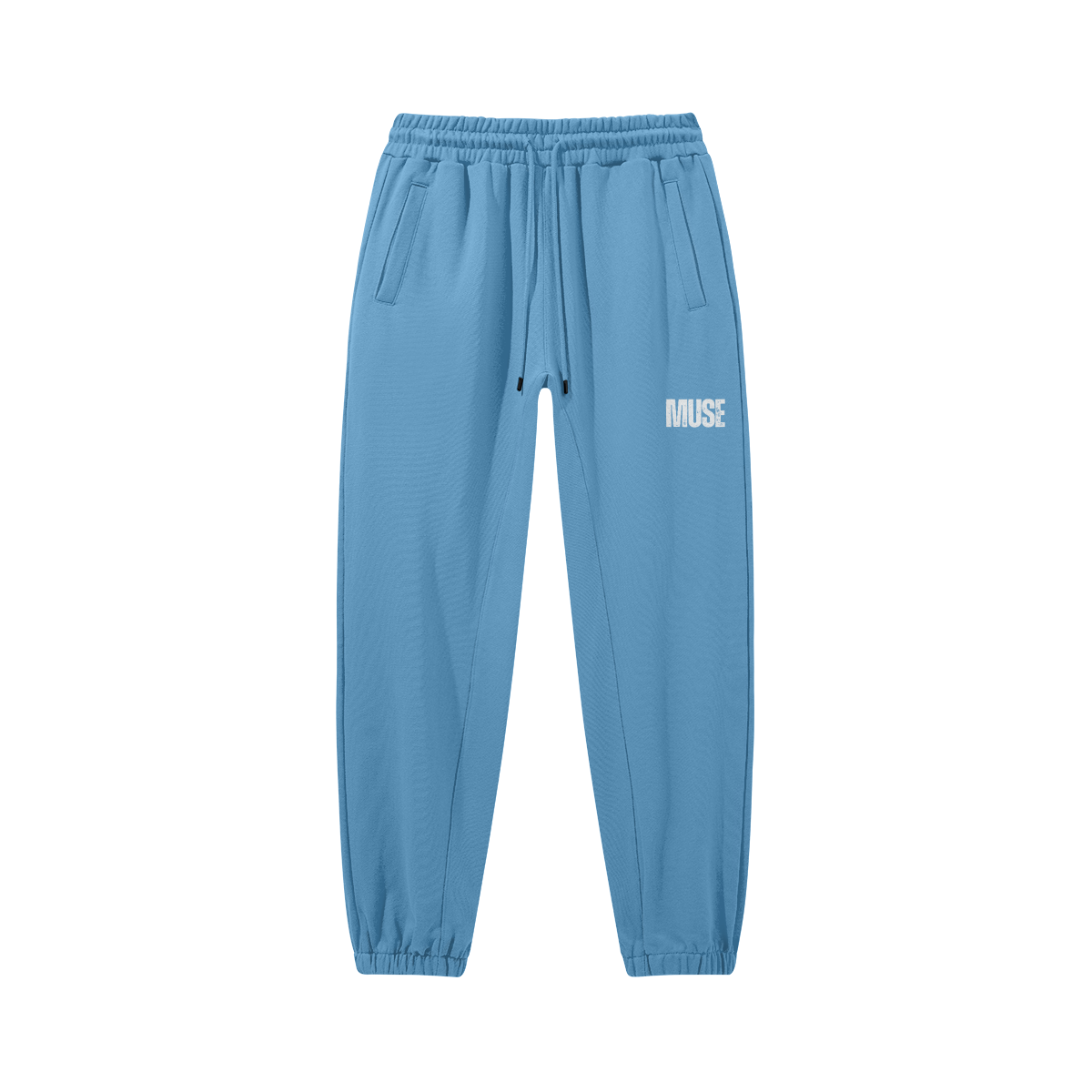 380GSM Unisex Heavyweight Baggy Sweatpants - Pastel Blue - MuseByAlliyah