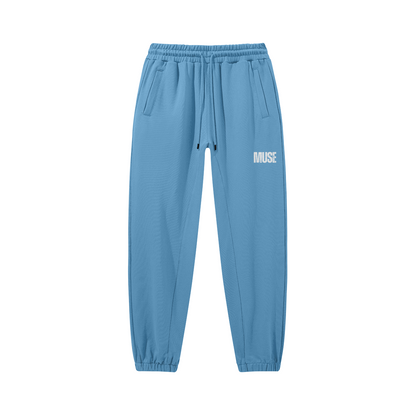 380GSM Unisex Heavyweight Baggy Sweatpants - Pastel Blue - MuseByAlliyah