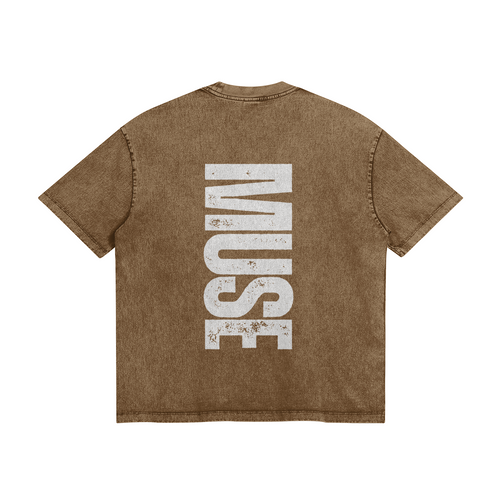 285GSM Unisex Oversized Snow Wash T-shirt - Muse - MuseByAlliyah